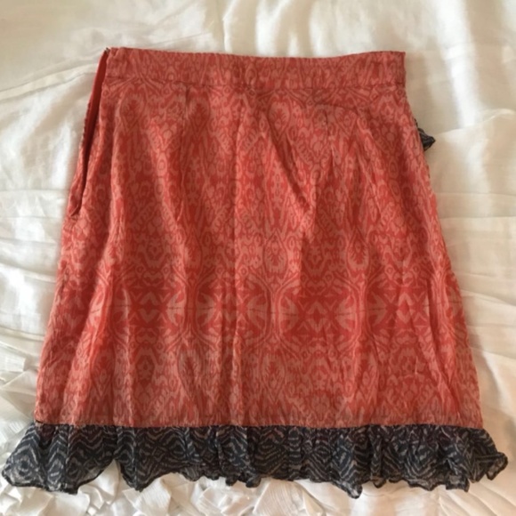 Free People Orange Wrap Skirt - Picture 2 of 3
